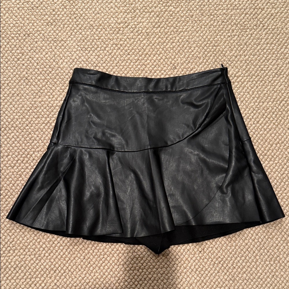 Altar'd State Black Faux Leather skort